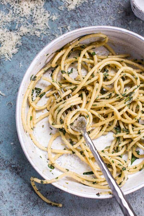 10-Minute Creamy, Buttery Herbed Bucatini | halfbakedharvest.com @hbharvest