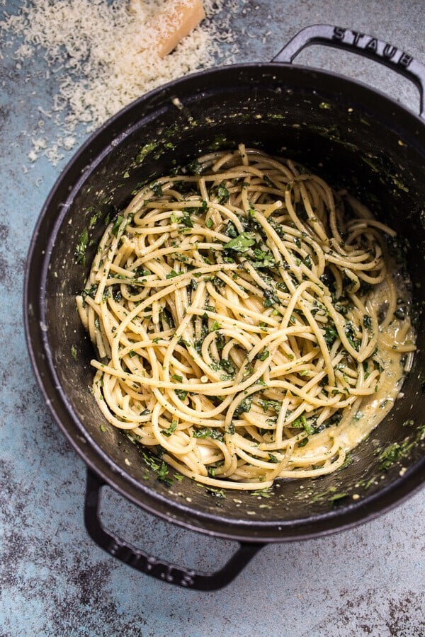 10-Minute Creamy, Buttery Herbed Bucatini | halfbakedharvest.com @hbharvest