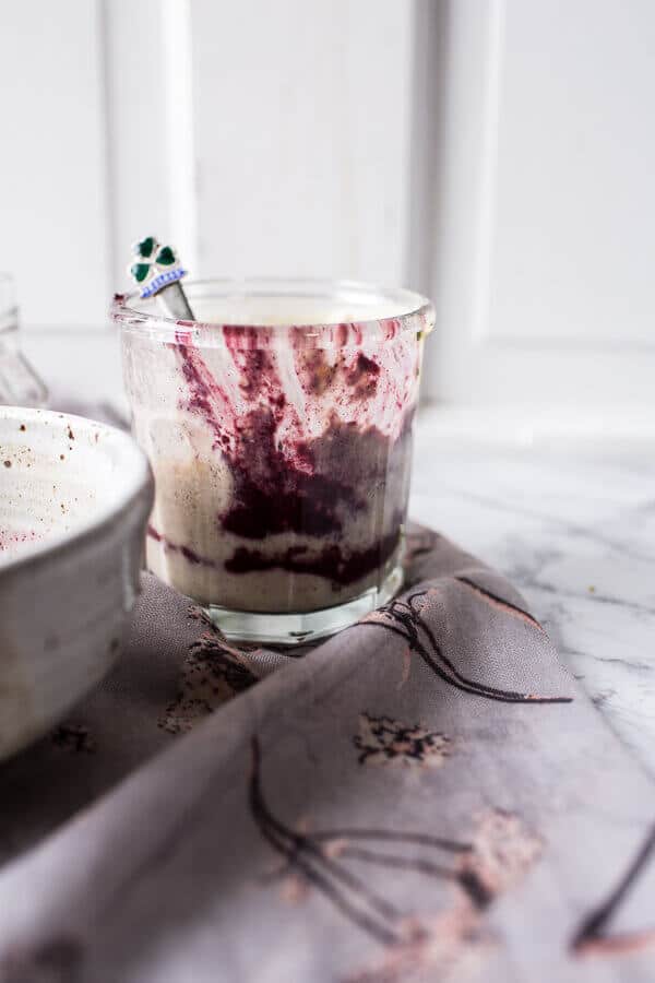 Black Tea Infused Irish Porridge with Acai Berry Ripple + Pistachio Cream | halfbakedharvest.com @hbharvest