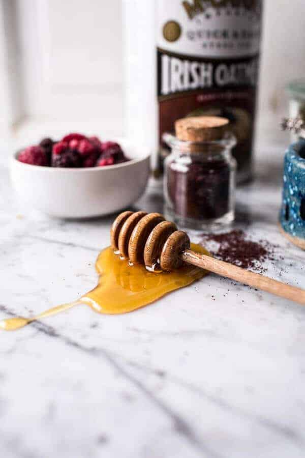 Black Tea Infused Irish Porridge with Acai Berry Ripple + Pistachio Cream | halfbakedharvest.com @hbharvest