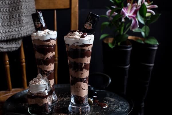 Double Chocolate Brownie Irish Car Bomb Cheesecakes | halfbakedharvest.com @hbharvest