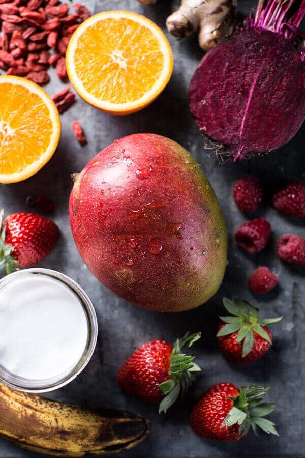 Island Mango Goji Berry Sunrise Smoothie | halfbakedharvest.com @hbharvest
