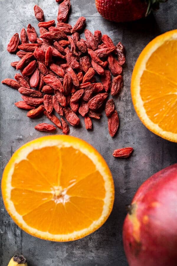 Island Mango Goji Berry Sunrise Smoothie | halfbakedharvest.com @hbharvest