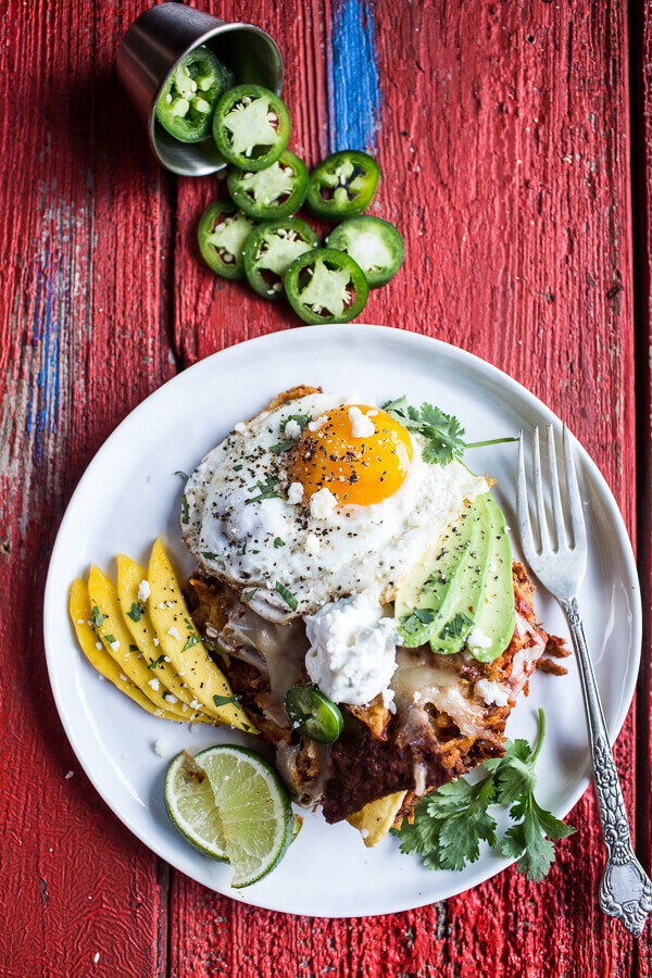 Carnitas Chilaquiles with Whipped Jalapeño Cream | halfbakedharvest.com @hbharvest