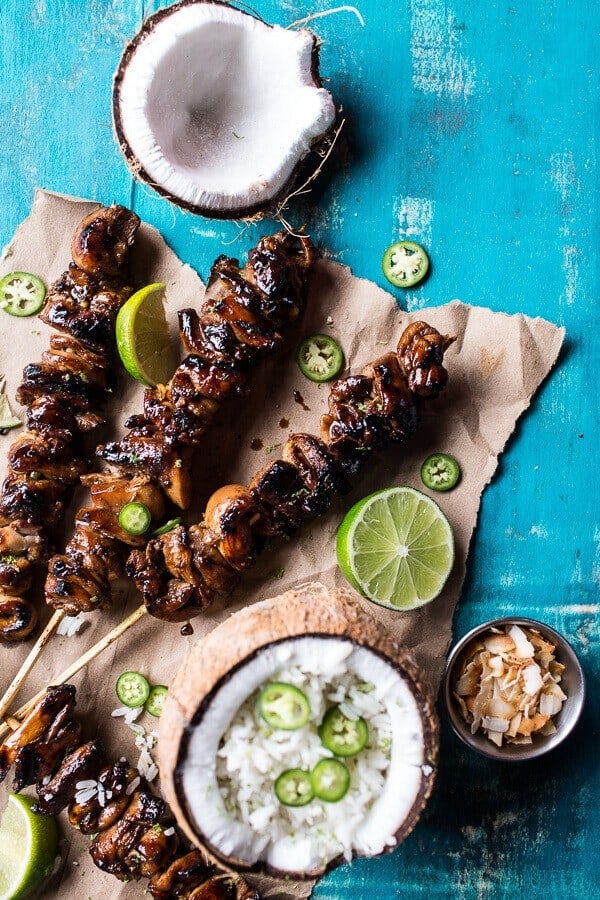 Coconut Honey Lime Filipino Chicken Adobo Skewers | halfbakedharvest.com @hbharvest