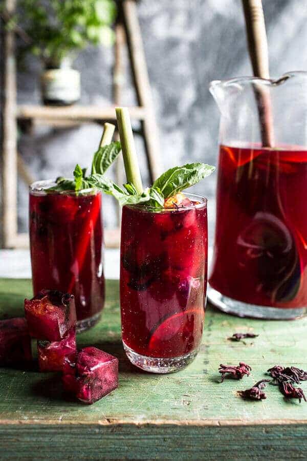 Hibiscus, lemongrass, Basil and Honey Sweet Iced Tea | halfbakedharvest.com @hbharvest