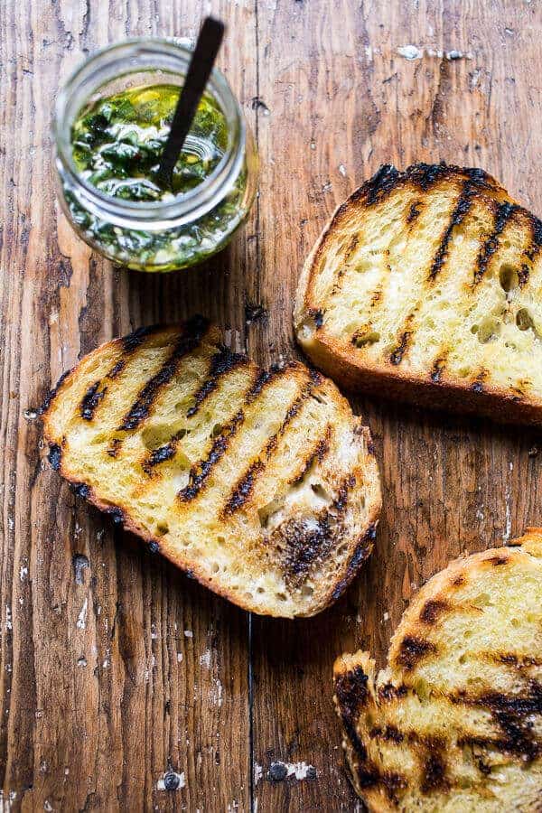 Tomato, Salami and Chunky Arugula-Basil Pesto Bruschetta | halfbakedharvest.com @hbharvest