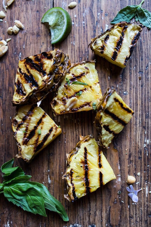 30 Minute Sweet Thai Chili Peanut Chicken and Grilled Pineapple Stir Fry | halfbakedharvest.com @hbharvest