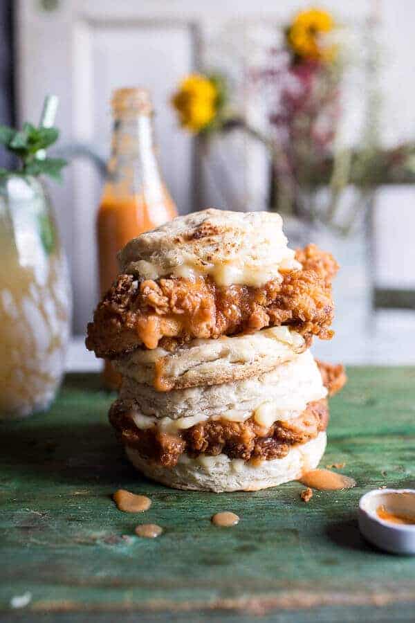Buttermilk Chicken Biscuit with Habanero Peach Hot Sauce + Honey Butter | halfbakedharvest.com @hbharvest