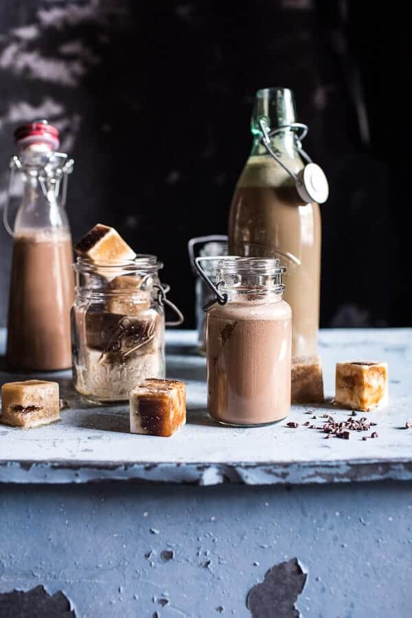 Chocolate Almond Milk with Creamy Malted Coffee Ice Cubes | halfbakedharvest.com @hbharvest
