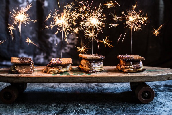 Chocolate Dipped Peanut Butter Espresso S’more | halfbakedharvest.com @hbharvest