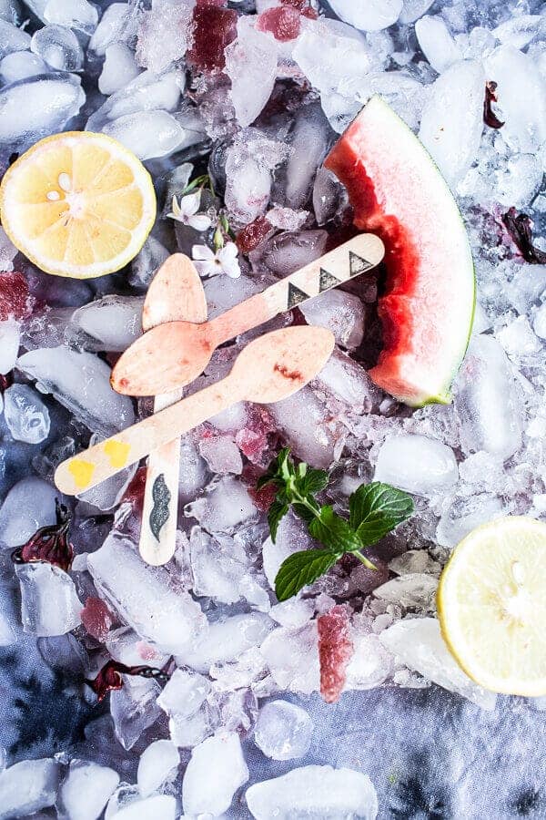 Ginger, Hibiscus and Minty Watermelon Popsicles | halfbakedharvest.com @hbharvest