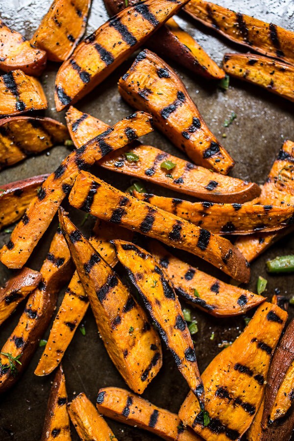 Brazilian Steak and Grilled Sweet Potato Fry Quinoa Bowl with Spicy Coconut Tomato Sauce | halfbakedharvest.com @hbharvest