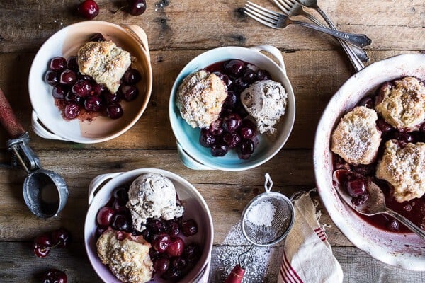 Cherry Cobbler with Honey Butter Vanilla Biscuits + LINKS | halfbakedharvest.com @hbharvest