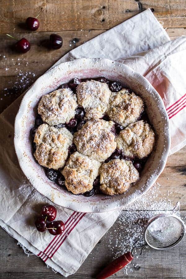 Cherry Cobbler with Honey Butter Vanilla Biscuits + LINKS | halfbakedharvest.com @hbharvest