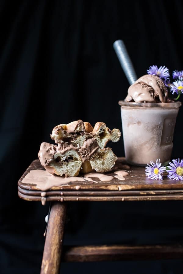 Chocolate Chip Cookie Dough Stuffed Waffle and Chocolate Ice Cream Sandwiches | halfbakedharvest.com @hbharvest