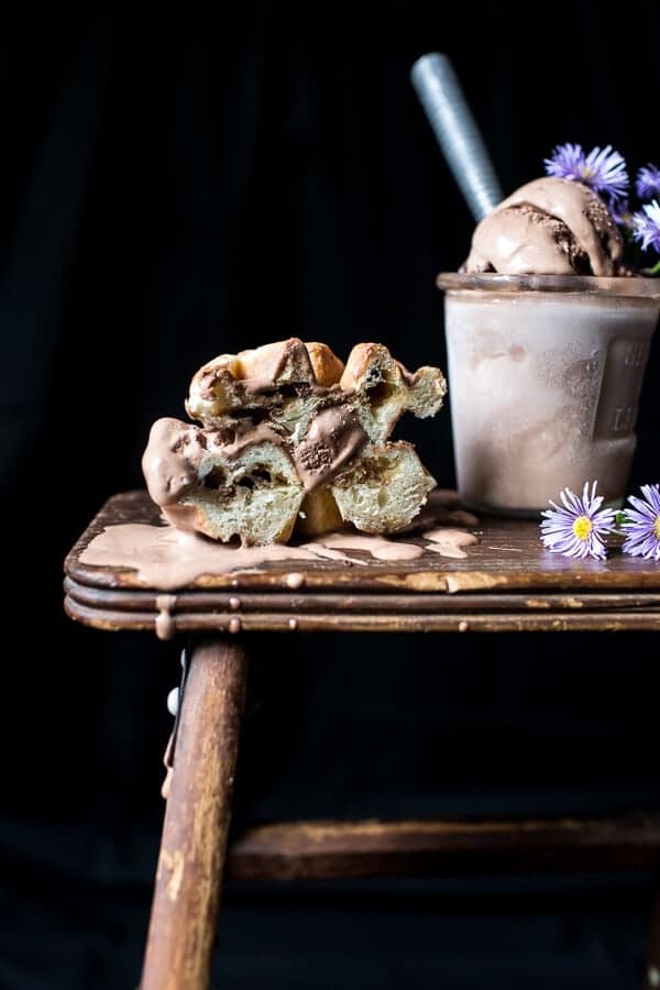 Chocolate Chip Cookie Dough Stuffed Waffle and Chocolate Ice Cream Sandwiches | halfbakedharvest.com @hbharvest
