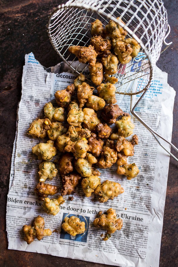 Goat Milk Fettuccine with Spicy Corn Fritters + Sweet Nectarine | halfbakedharvest.com @hbharvest