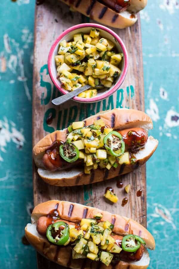 Hawaiian BBQ Dog with Mango, Chili, Pineapple and Lime Relish | halfbakedharvest.com @hbharvest
