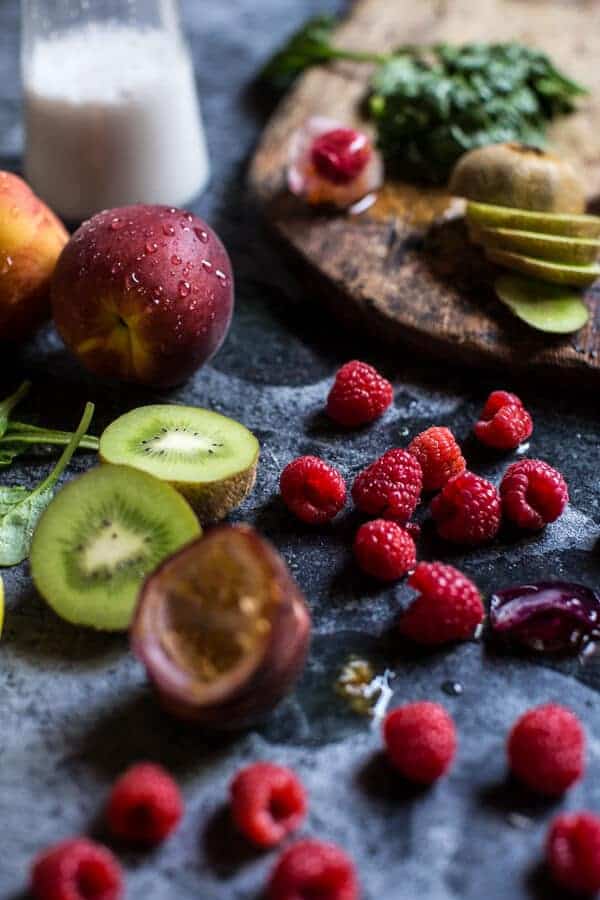 Raspberry Smash Super Green Summer Smoothie | halfbakedharvest.com @hbharvest