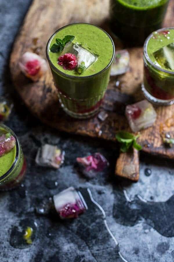 Raspberry Smash Super Green Summer Smoothie | halfbakedharvest.com @hbharvest