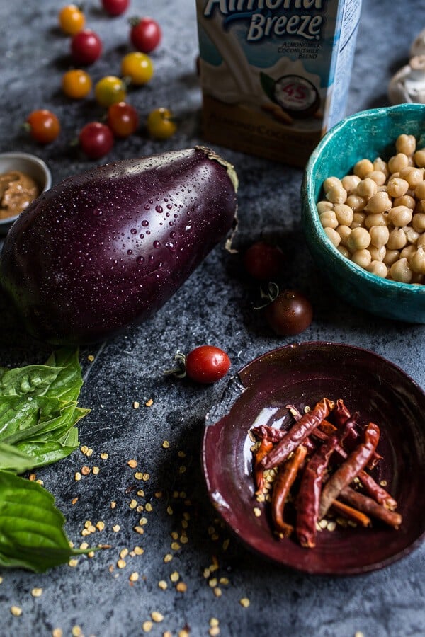 Simple Almond Chicken, Chickpea and Eggplant Curry | halfbakedharvest.com @hbharvest