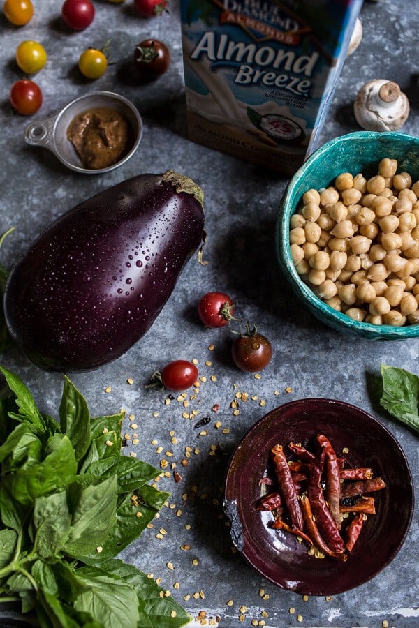 Simple Almond Chicken, Chickpea and Eggplant Curry | halfbakedharvest.com @hbharvest