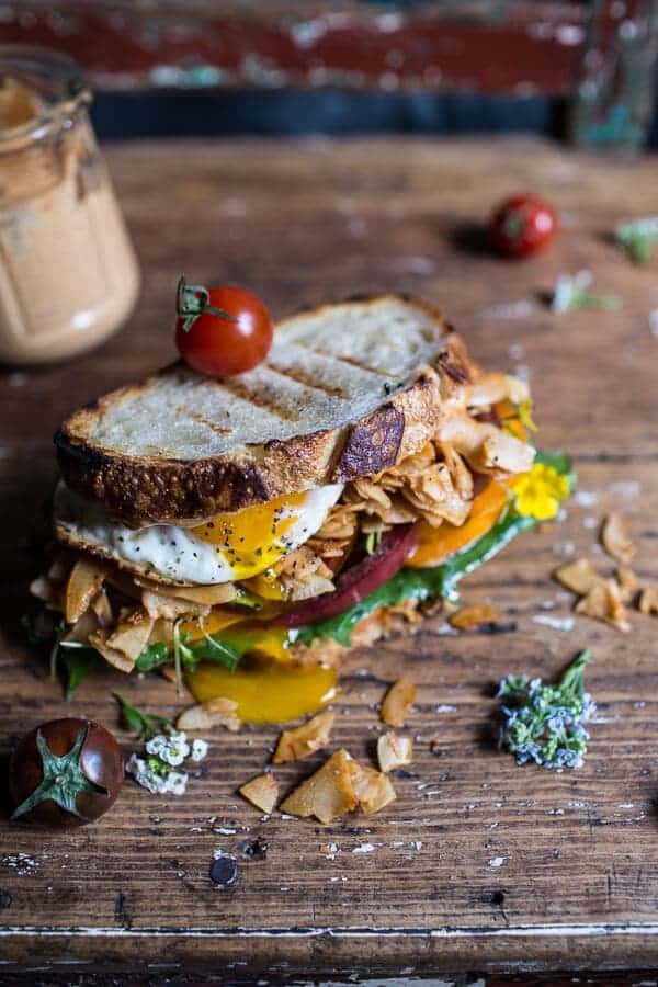 Vegan BLT (…minus that egg) with Chipotle Tahini “Mayo” | halfbakedharvest.com @hbharvest