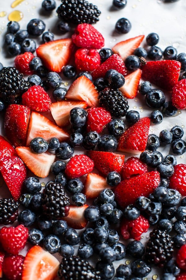 Baked Mixed Berry Coconut Cornbread Muffins | halfbakedharvest.com @hbharvest