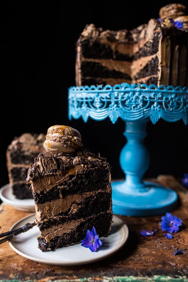 Chocolate Bourbon Caramel Macaron Cake| halfbakedharvest.com @hbharvest
