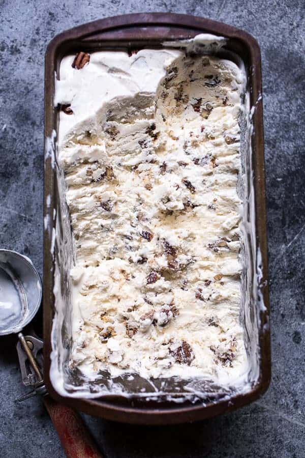 Mini Bourbon Caramelized Peach Baked Alaska with Butter Pecan Ice Cream | halfbakedharvest.com @hbharvest