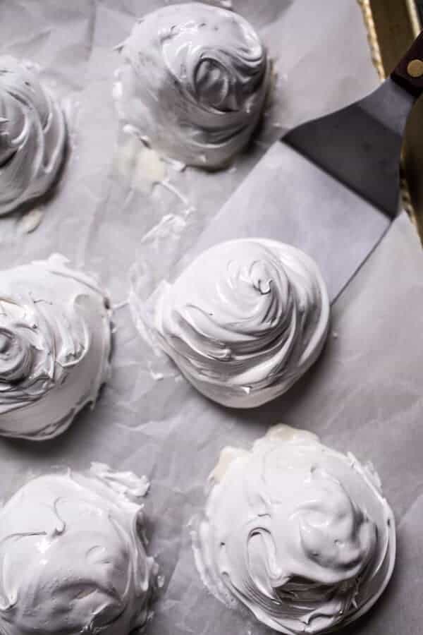 Mini Bourbon Caramelized Peach Baked Alaska with Butter Pecan Ice Cream | halfbakedharvest.com @hbharvest