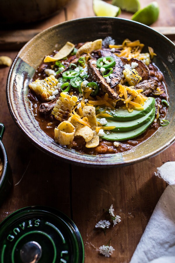 Crockpot Carne Asada Beer Chili | halfbakedharvest.com @hbharvest