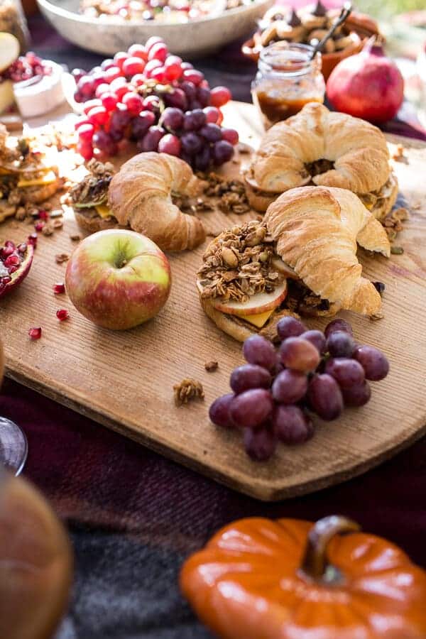 Peanut Butter, Apple and Cheddar Croissant Sammies with Peanut Granola | halfbakedharvest.com @hbharvest
