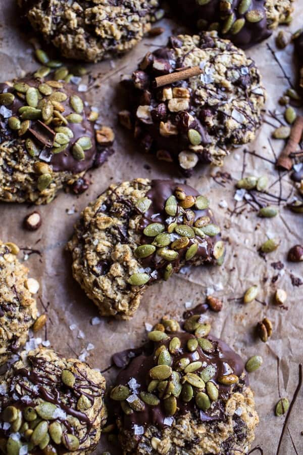 Harvest Oatmeal Chocolate Chunk Cookies with Salted Toasted Pepitas | halfbakedharvest.com @hbharvest