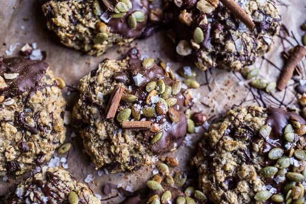 Harvest Oatmeal Chocolate Chunk Cookies with Salted Toasted Pepitas | halfbakedharvest.com @hbharvest