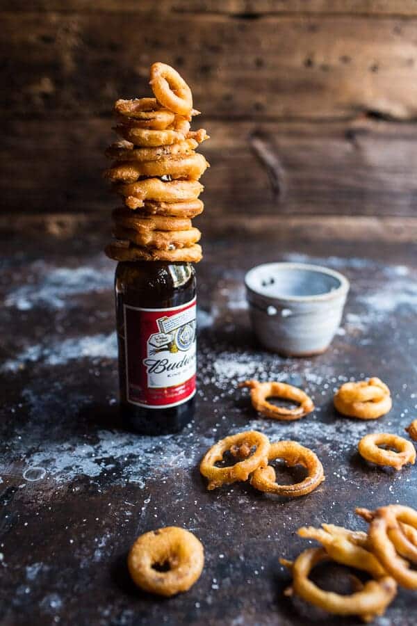 Kickin' Cajun Chicken Sliders with Beer Battered Onion Rings | halfbakedharvest.com @Hbharvest