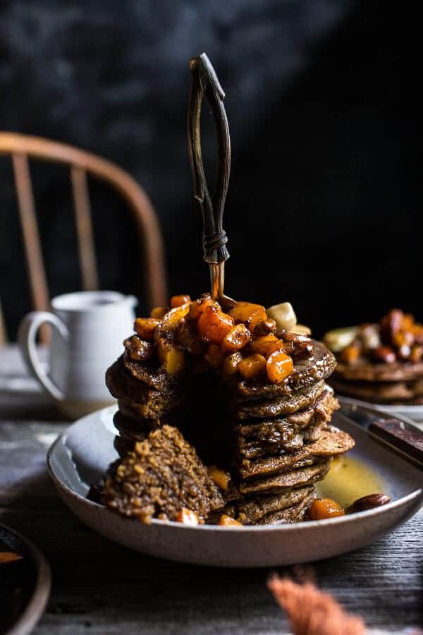Spiced Almond Pancakes with Candied Butternut Squash + Maple Butter | halfbakedharvest.com @hbharvest