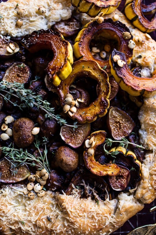 Buttered Mushroom, Fig and Bacon Galette with Roasted Squash | halfbakedharvest.com @hbharvest