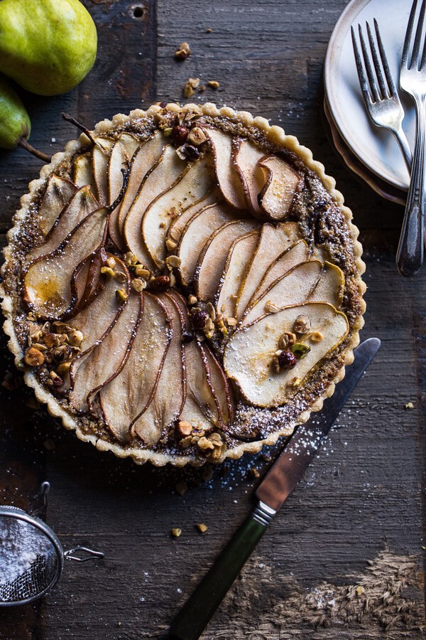 Caramelized Pear and Hazelnut Crumble Tart | halfbakedharvest.com @hbharvest