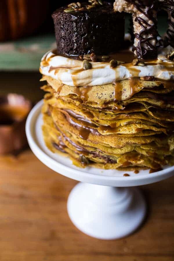 Pumpkin Nutella Crepe Cake | halfbakedharvest.com @hbharvest