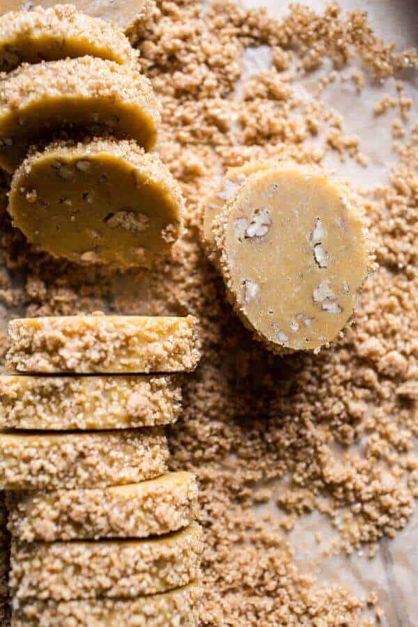 Slice N Bake Vanilla Brown Butter Pecan Cookies…Dipped in Chocolate | halfbakedharvest.com @hbharvest