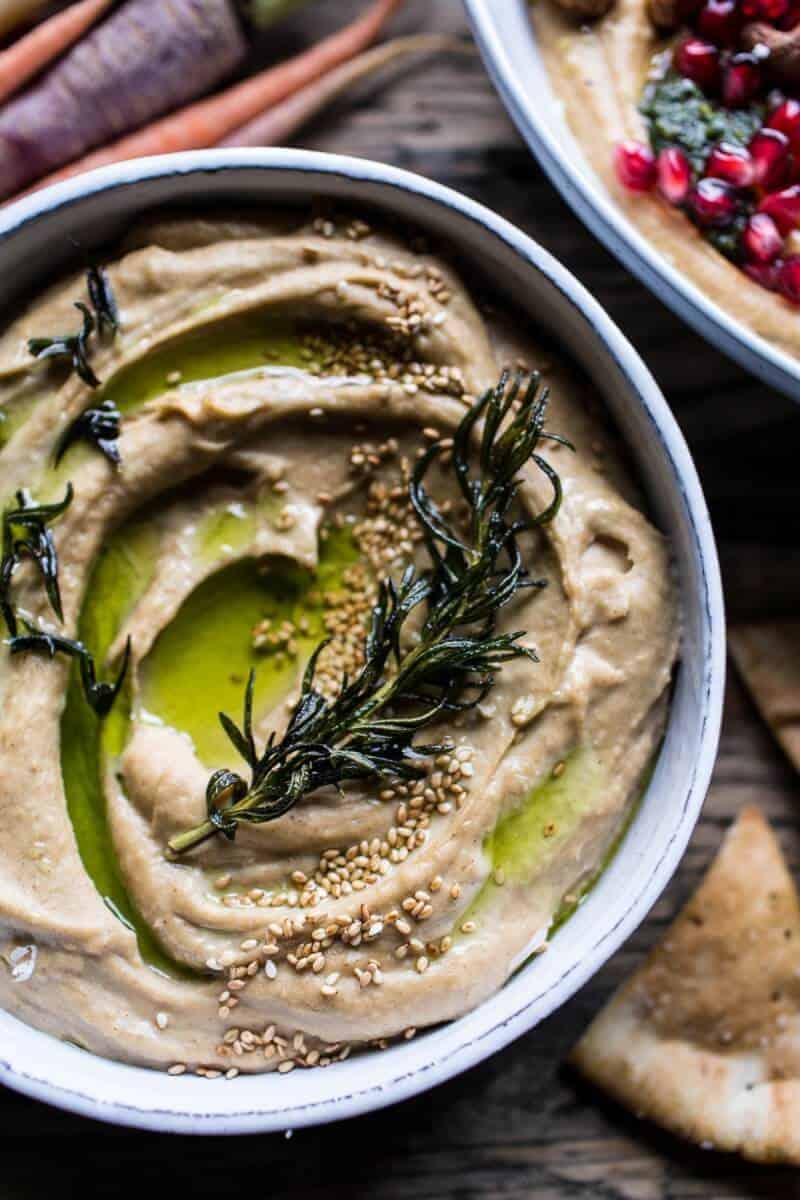 The Big Holiday Hummus Board with Roasted Root Veggie Chips | halfbakedharvest.com @hbharvest