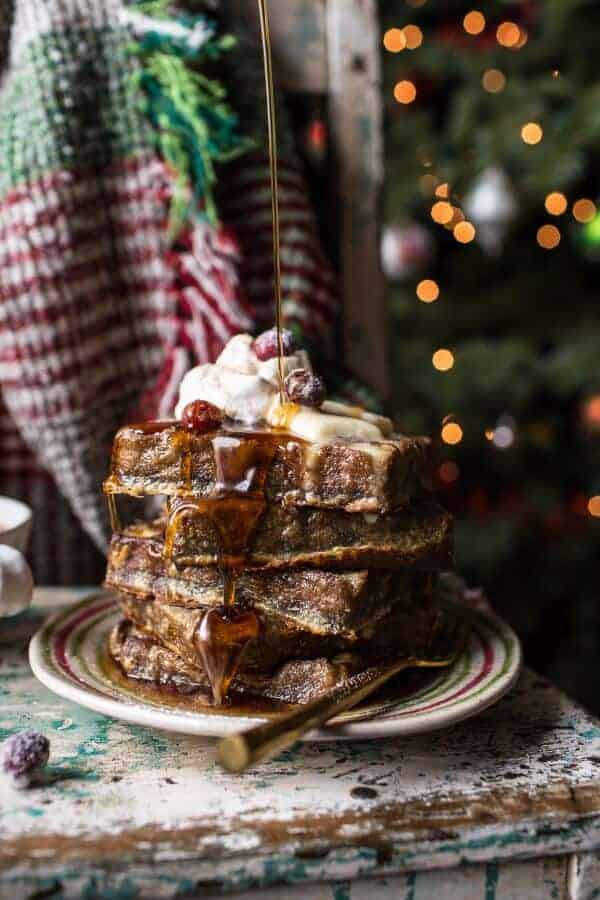 Baked Gingerbread Custard Waffle French Toast | halfbakedharvest.com @hbharvest