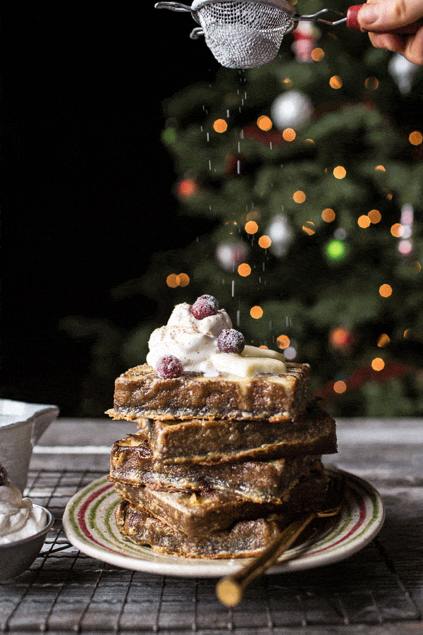 Baked Gingerbread Custard Waffle French Toast | halfbakedharvest.com @hbharvest