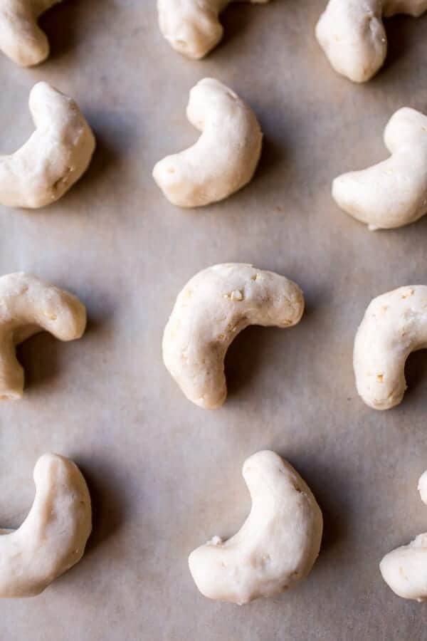 Chocolate Dipped Vanilla Bean Cashew Crescent Cookies | halfbakedharvest.com @hbharvest