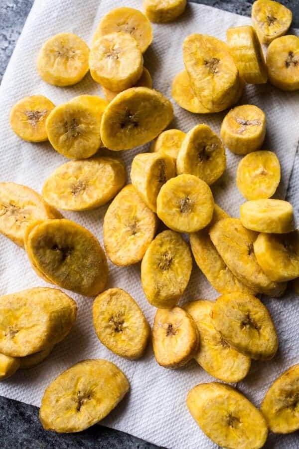 Pomegranate Guacamole with Fried Plantain Chips | halfbakedharvest.com @hbharvest