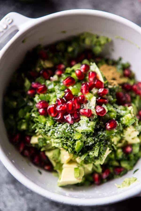 Pomegranate Guacamole with Fried Plantain Chips | halfbakedharvest.com @hbharvest