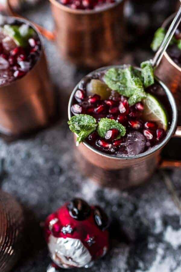 Pomegranate and Peppermint Moscow Mules (VIDEO) | halfbakedharvest.com @hbharvest