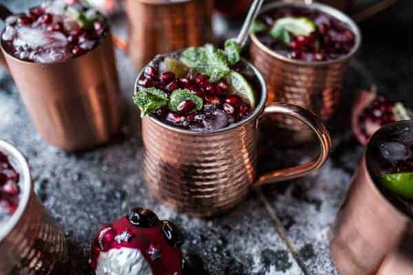 Pomegranate and Peppermint Moscow Mules (VIDEO) | halfbakedharvest.com @hbharvest